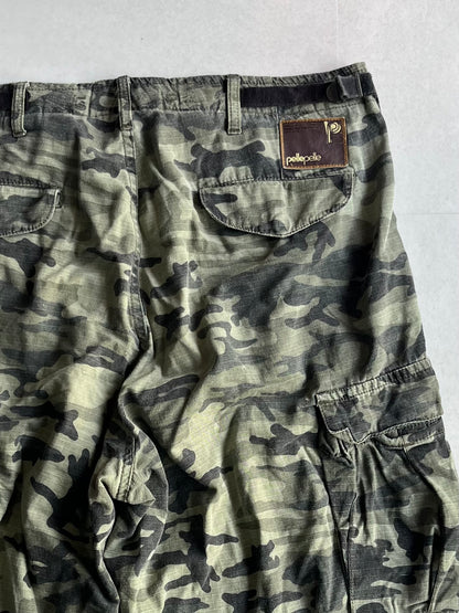 Pelle Pelle Green Camo Wide Short Pants Size WAIST