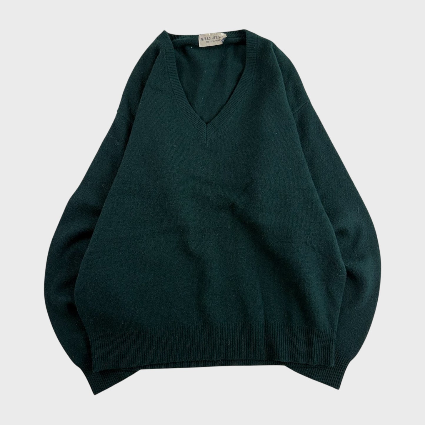HILLS AVENUE Wool Knit Sweater Green Size L