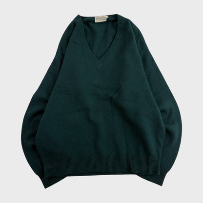 HILLS AVENUE Wool Knit Sweater Green Size L