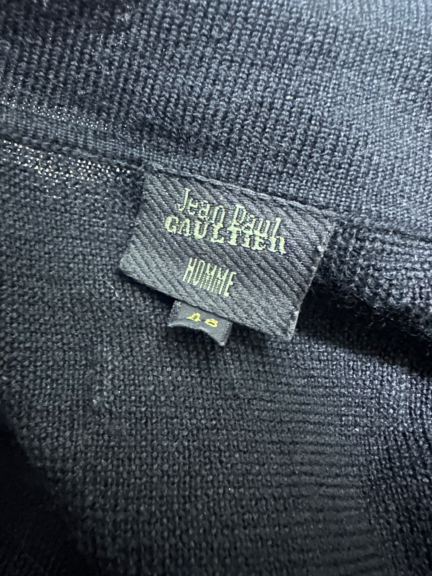 Jean Paul Gaultier Curved Diagonal Zip Knit Sweater Size S