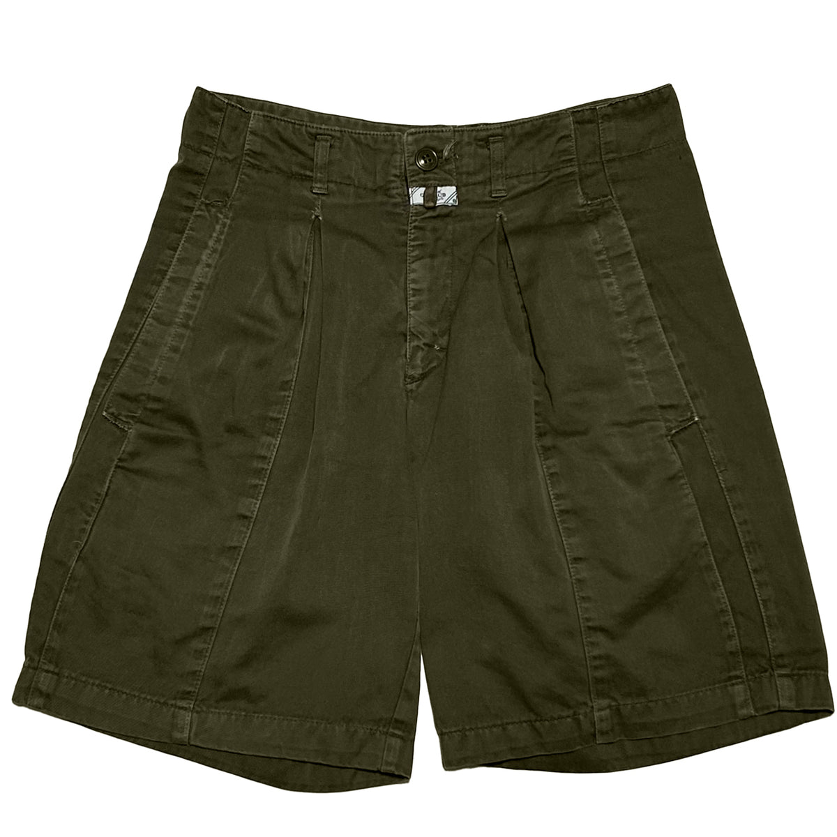 MARITHE FRANCOIS GIRBAUD 80s Pleated Shorts Olive Size 28