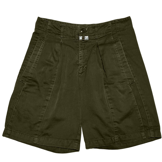 MARITHE FRANCOIS GIRBAUD 80s Pleated Shorts Olive Size 28