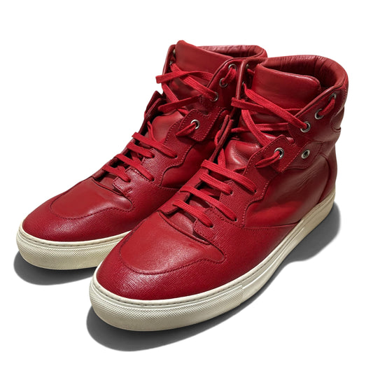 Balenciaga Panelled Leather High Red Size 43