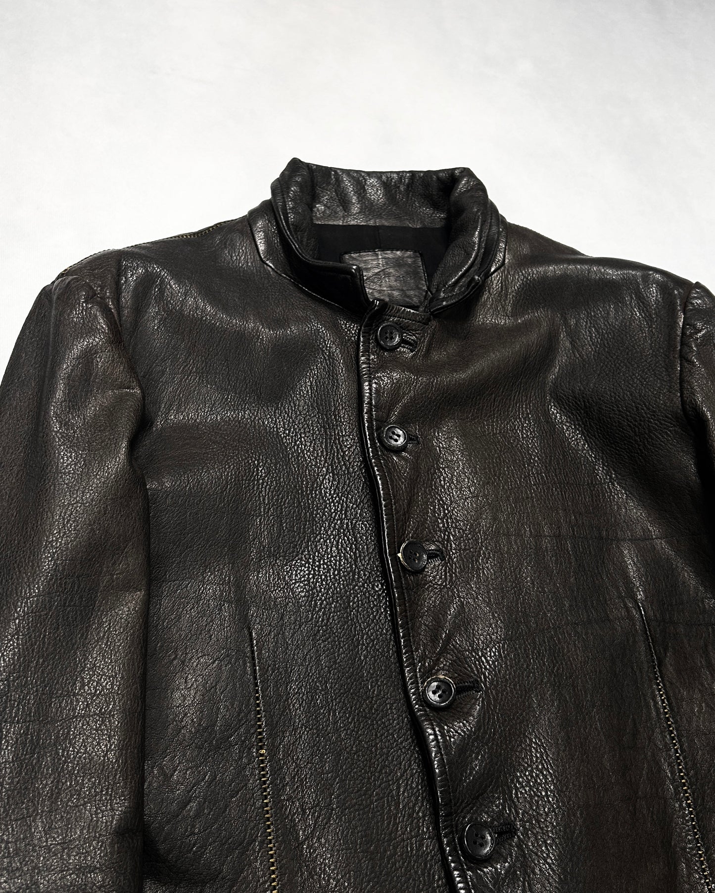 Isamu Katayama Backlash Garment-Dyed Leather Jacket Size M