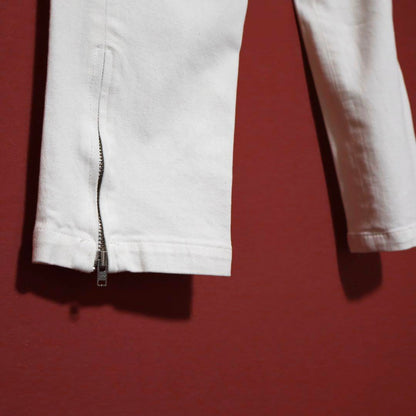 Balenciaga Vintage Hem Zip White Denim Size 34