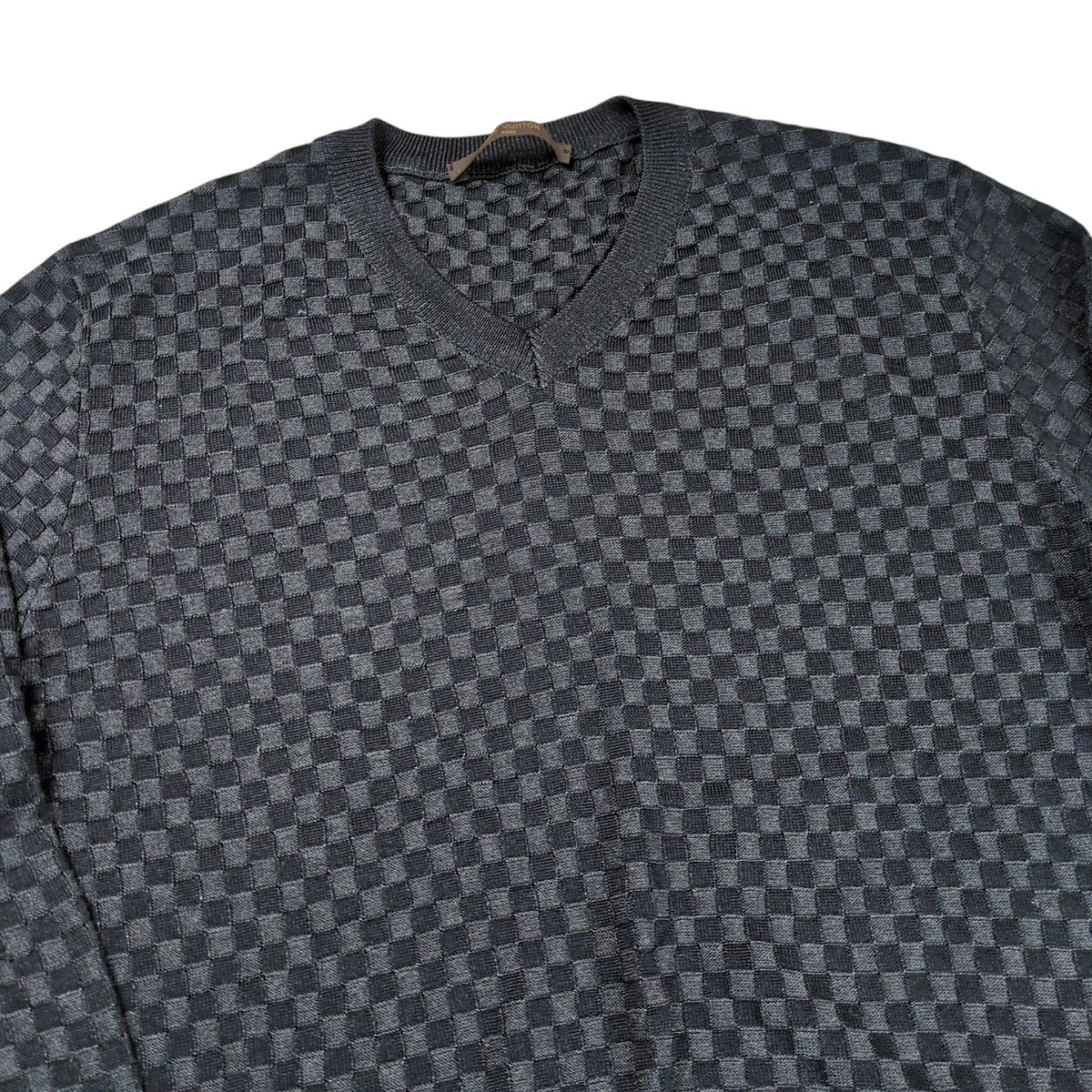LOUIS VUITTON Damier Pattern Silk Sweater Size S