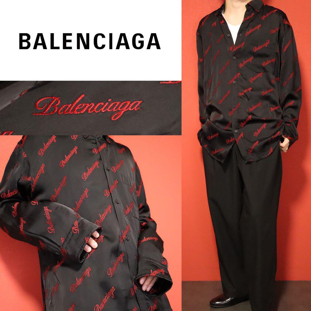 Balenciaga 21SS Oversize Viscose Logo Embroidered Size 32
