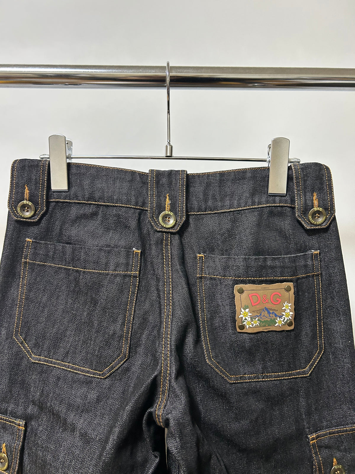 Dolce & Gabbana D&G 2000s Black Cotton Cargo Jeans