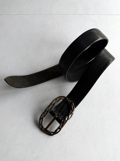 CUSTOM CULTURE Braided Leather Belt Size 80