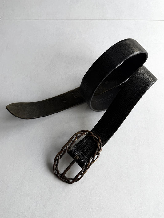 CUSTOM CULTURE Braided Leather Belt Size 80