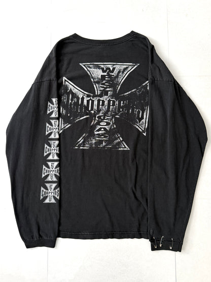 Vintage west coast choppers 90s Faded Cross Design Long Sleeve Tee