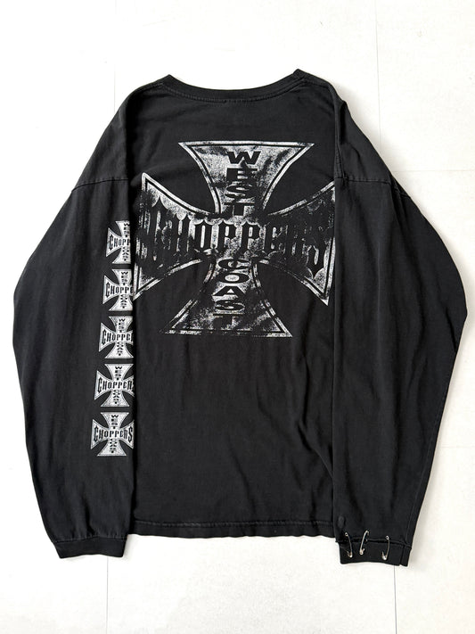 Vintage west coast choppers 90s Faded Cross Design Long Sleeve Tee