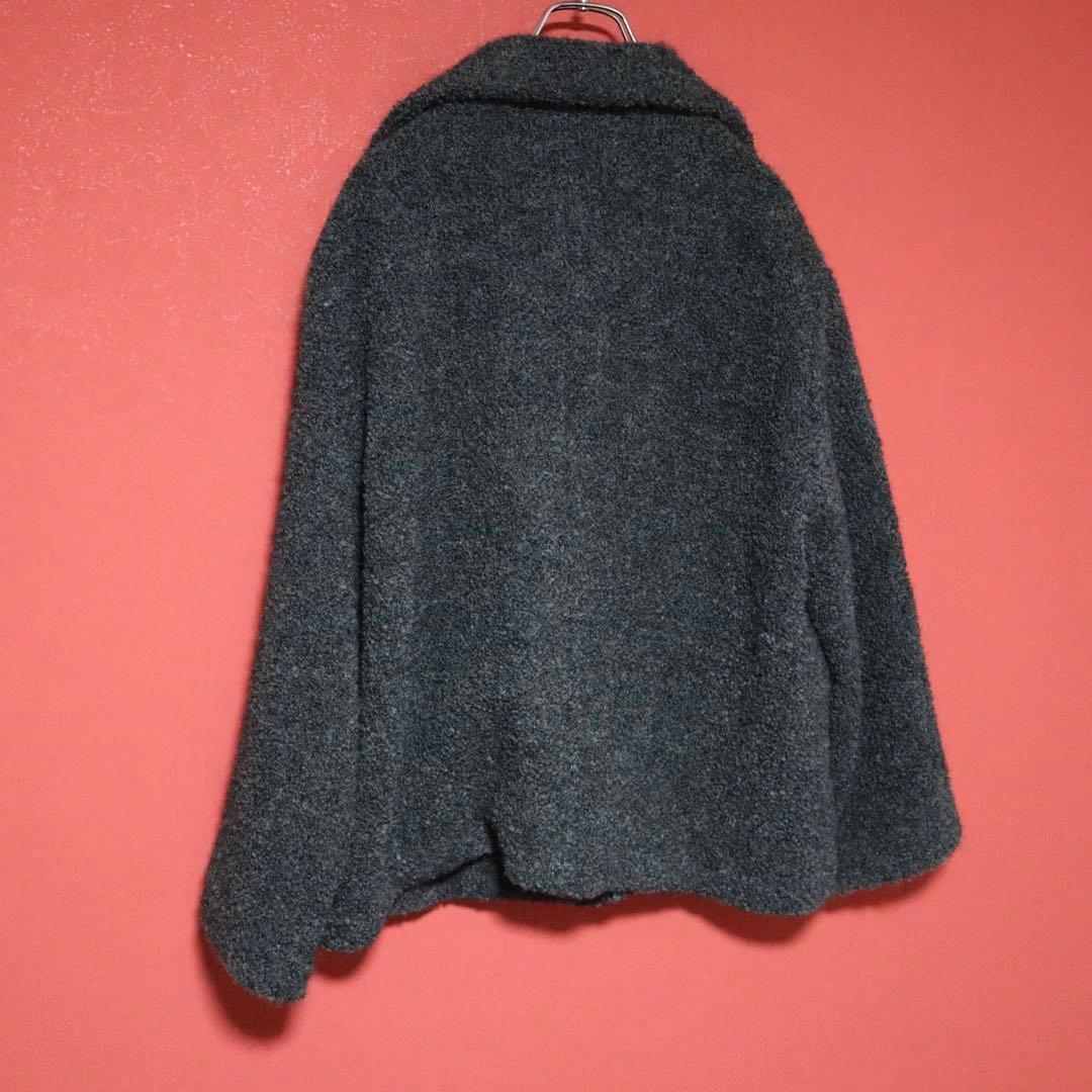 Yohji Yamamoto Gray Wool Nylon Pile Design Coat Size FREE