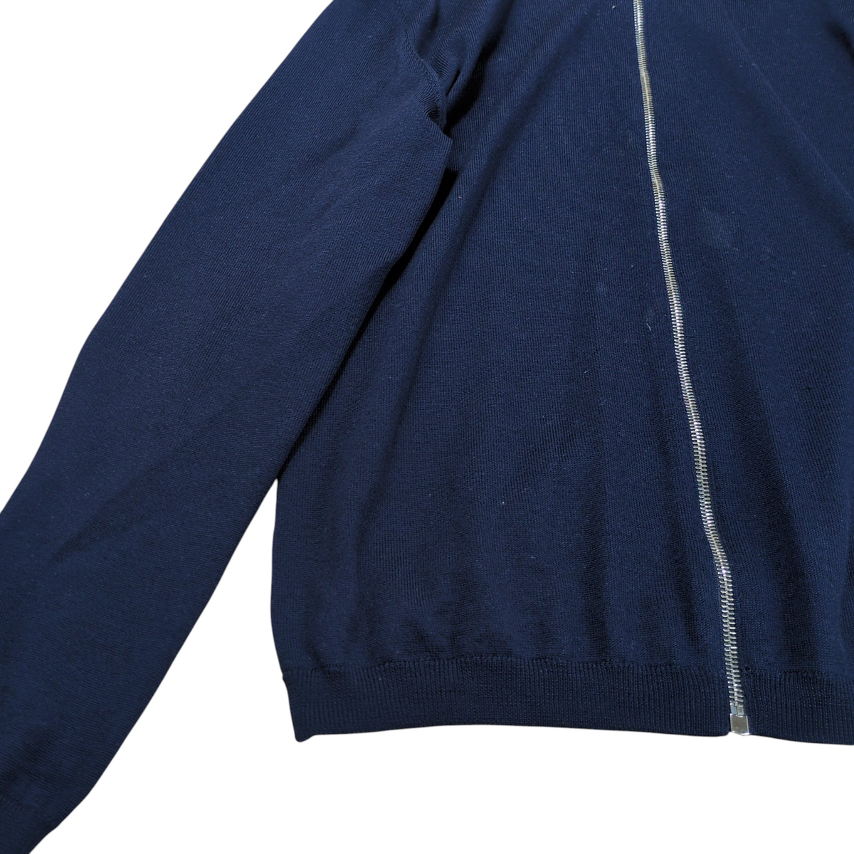 Prada Navy Virgin Wool Zip Up Drivers Knit Size 48