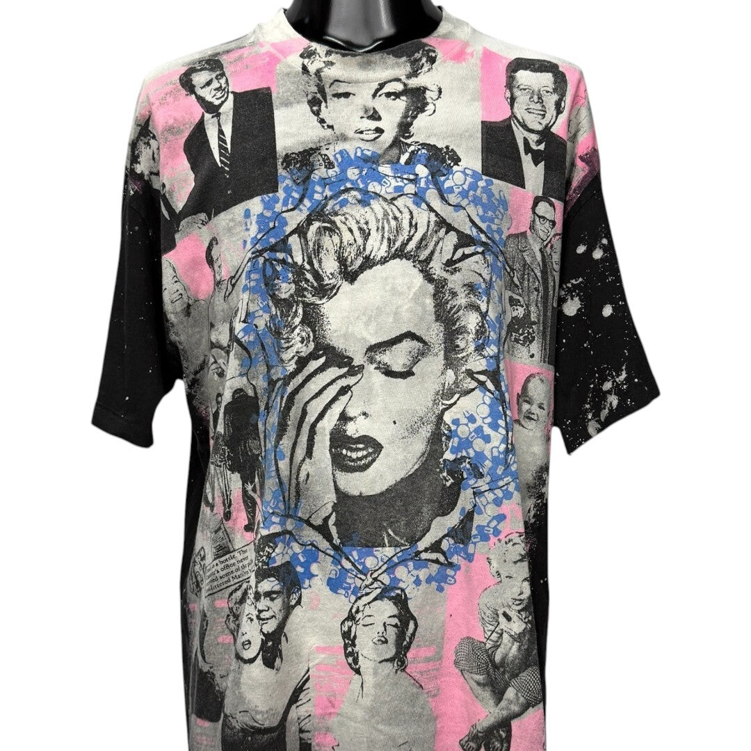 MARILYN MONROE 90s Mosquitohead Multi-Print T-Shirt Size XL