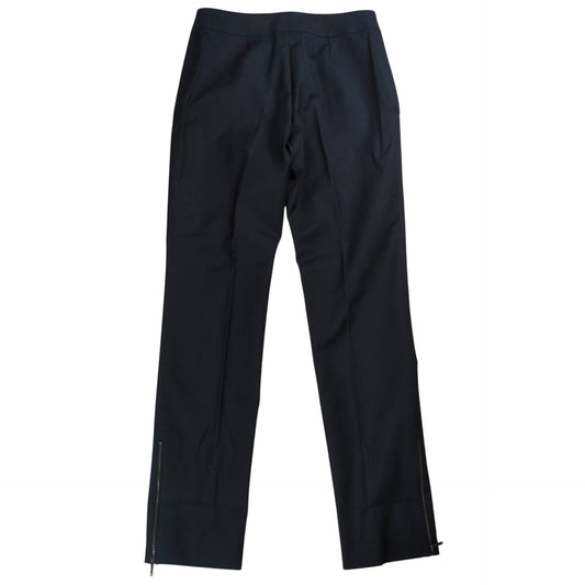 Celine Side Zip Center Press Cotton Trousers Black Size 40