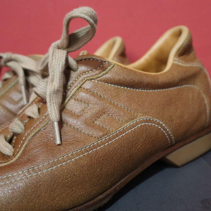 Hermes Quick H Embroidery Leather Sneakers Beige Size 36