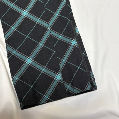 Allege. AW19 Black Blue Check Wool Gathered Pants Size 2