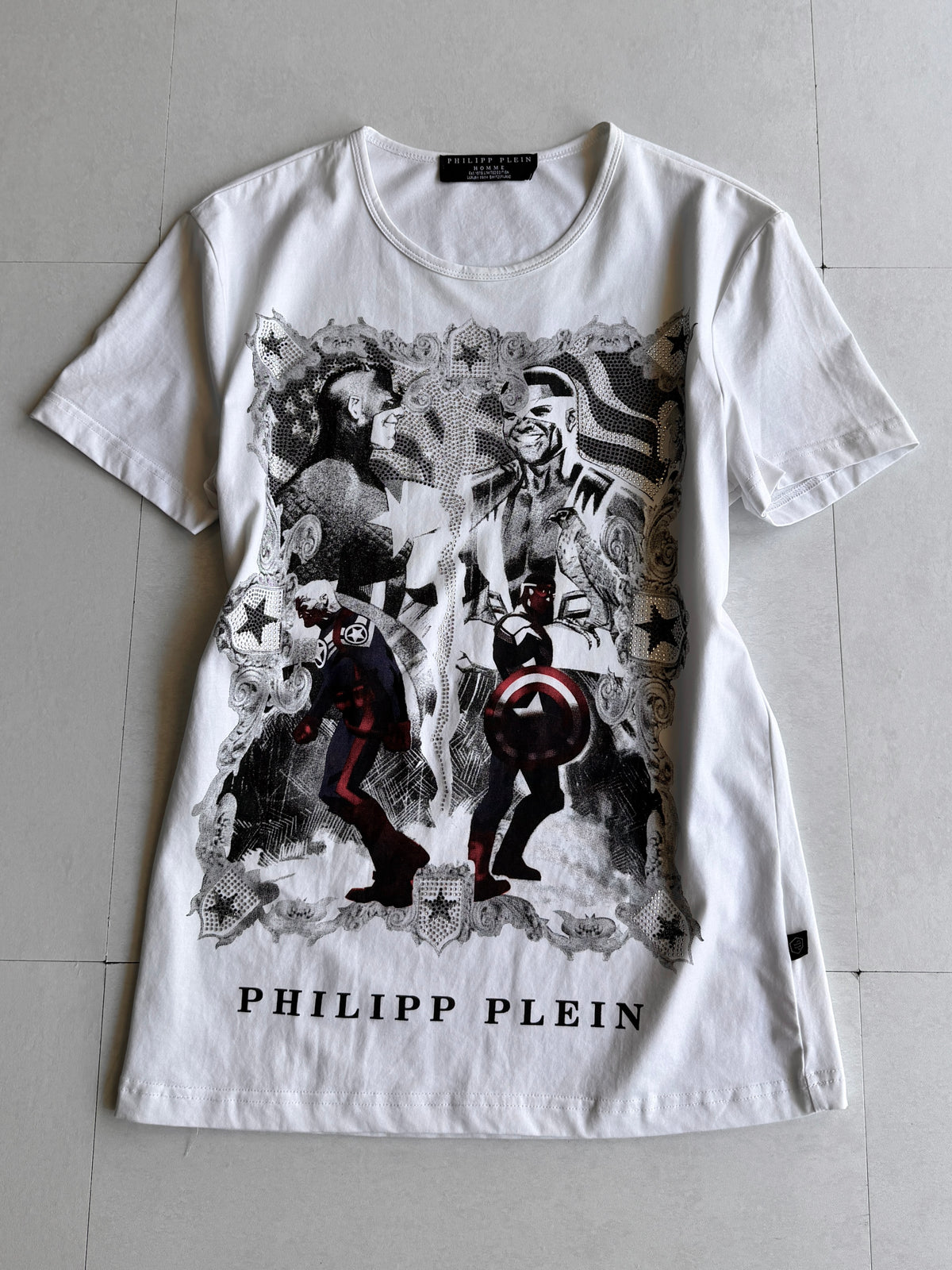 PHILIPP PLEIN Heroic Chaos Graphic Tee Size M