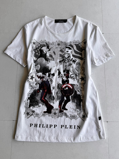 PHILIPP PLEIN Heroic Chaos Graphic Tee Size M