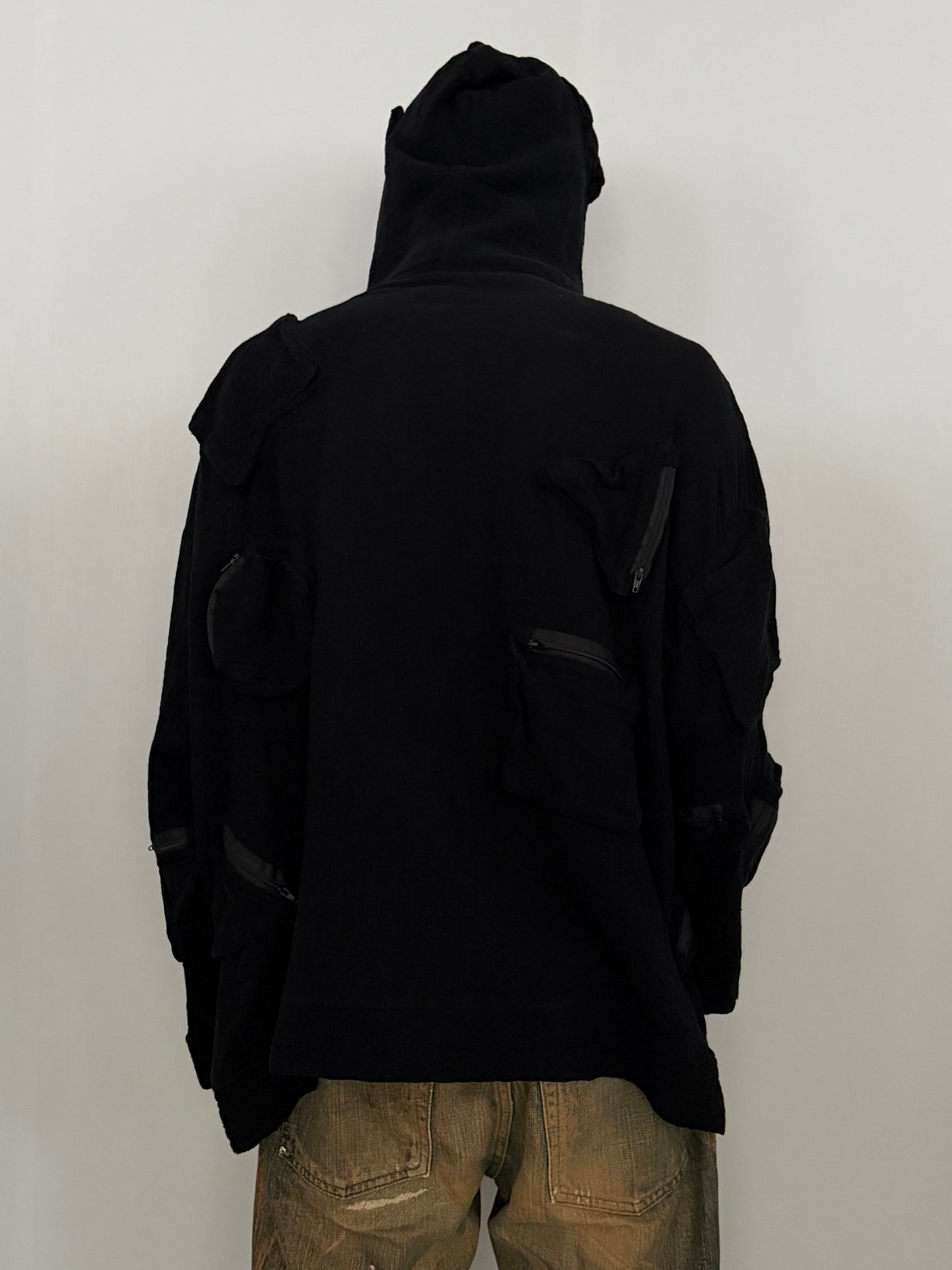 Vintage IKUMI Gimmick Zip Hoodie Black Size XL