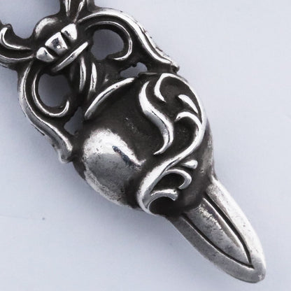 CHROME HEARTS DAGGER HEART Necklace Pendant Silver Size F