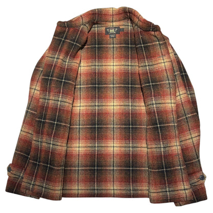 RRL Ombre Plaid Wool Hunting Jacket Red Beige Size S