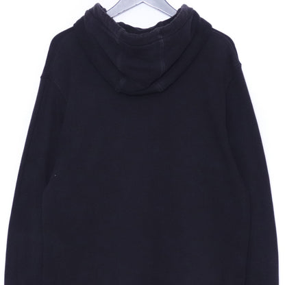 BURBERRY Front Logo Cotton Hoodie Black Size M