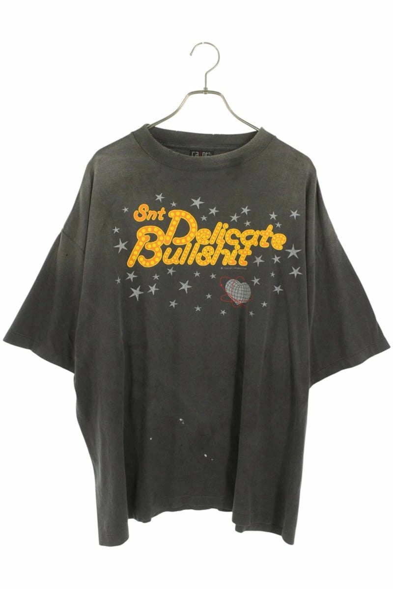 Vintage Saint Michael Tops - Saint Michael 25ss Delicate Bullshit Print T-Shirt SM-HR8-0000-003 Grey XXL - Authentic Archive
