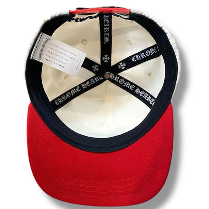 Chrome Hearts CH 5-Panel Baseball Cap White Red Size OS