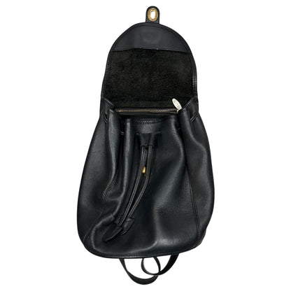 OLD COACH Vintage Turnlock All-Leather Backpack Black