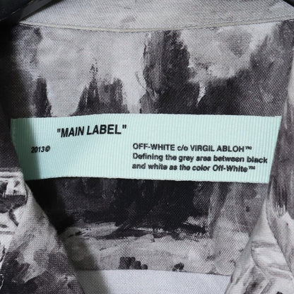 OFF-WHITE Grey Printed Cotton Open Button-Up Shirt Size S