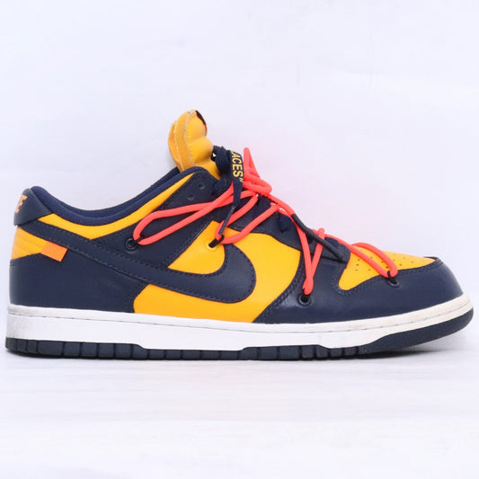 NIKE x OFF-WHITE Dunk Low LTHR Gold Sneakers Size 28.5cm