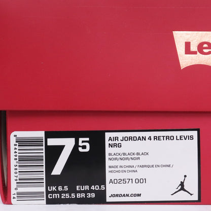 Levi's Nike Air Jordan 4 Retro Denim Sneakers Size 25.5cm