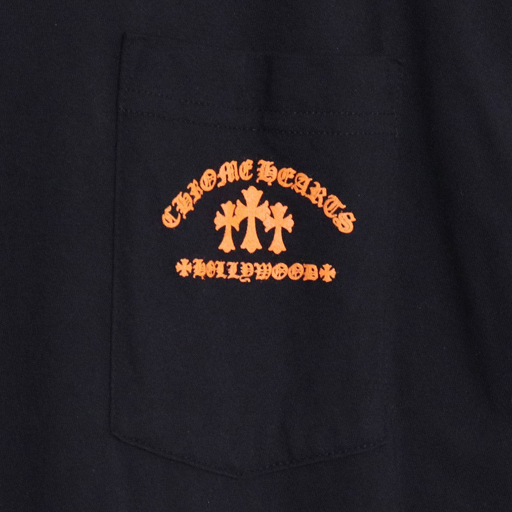 CHROME HEARTS Orange Cemetery Cross Tee Black Size L