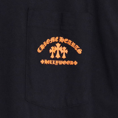 CHROME HEARTS Orange Cemetery Cross Tee Black Size L