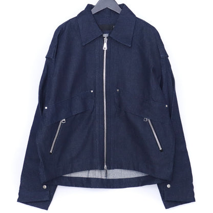 A.F ARTEFACT Denim Tuck Sleeves Jacket Indigo Size 2