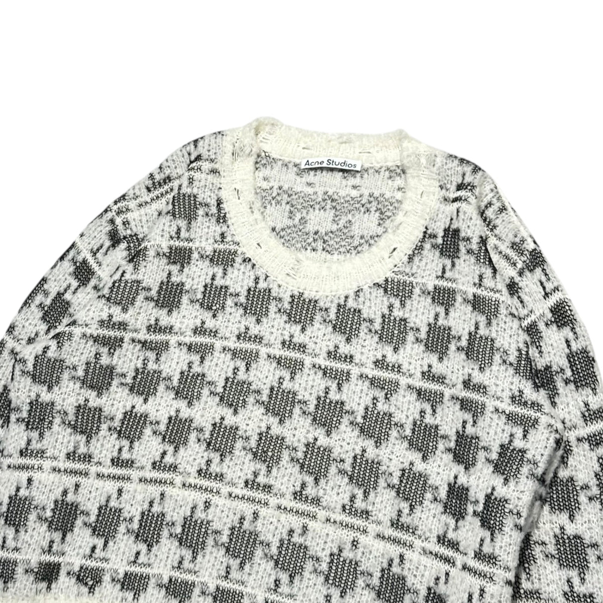 Acne Studios Destroyed Chidori Pattern Wool Knit Size S