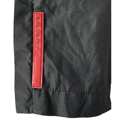 PRADA SPORT 00s Y2K Hem Zip Logo Tech Pants Black Size 48