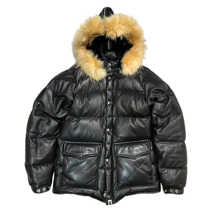 Bape A BATHING APE 00s Racoon Fur Down Jacket Blk Size S