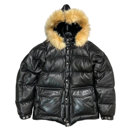 Bape A BATHING APE 00s Racoon Fur Down Jacket Blk Size S