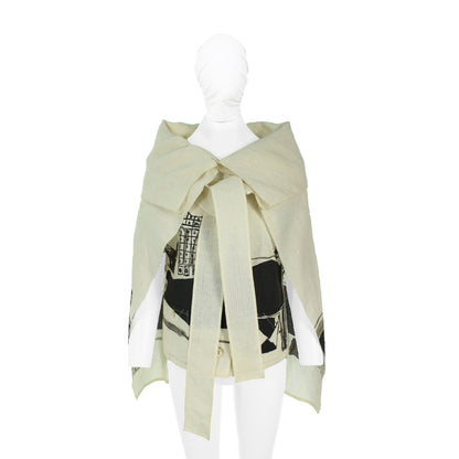 ISSEY MIYAKE Off White Black Blend Jacket Size L