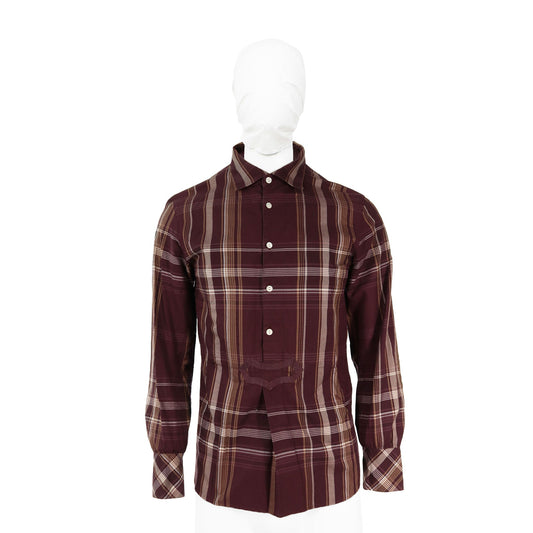 NUMBER (N)INE 2009 S/S Cotton Silk Long Sleeve Shirt Bordeaux Size 2