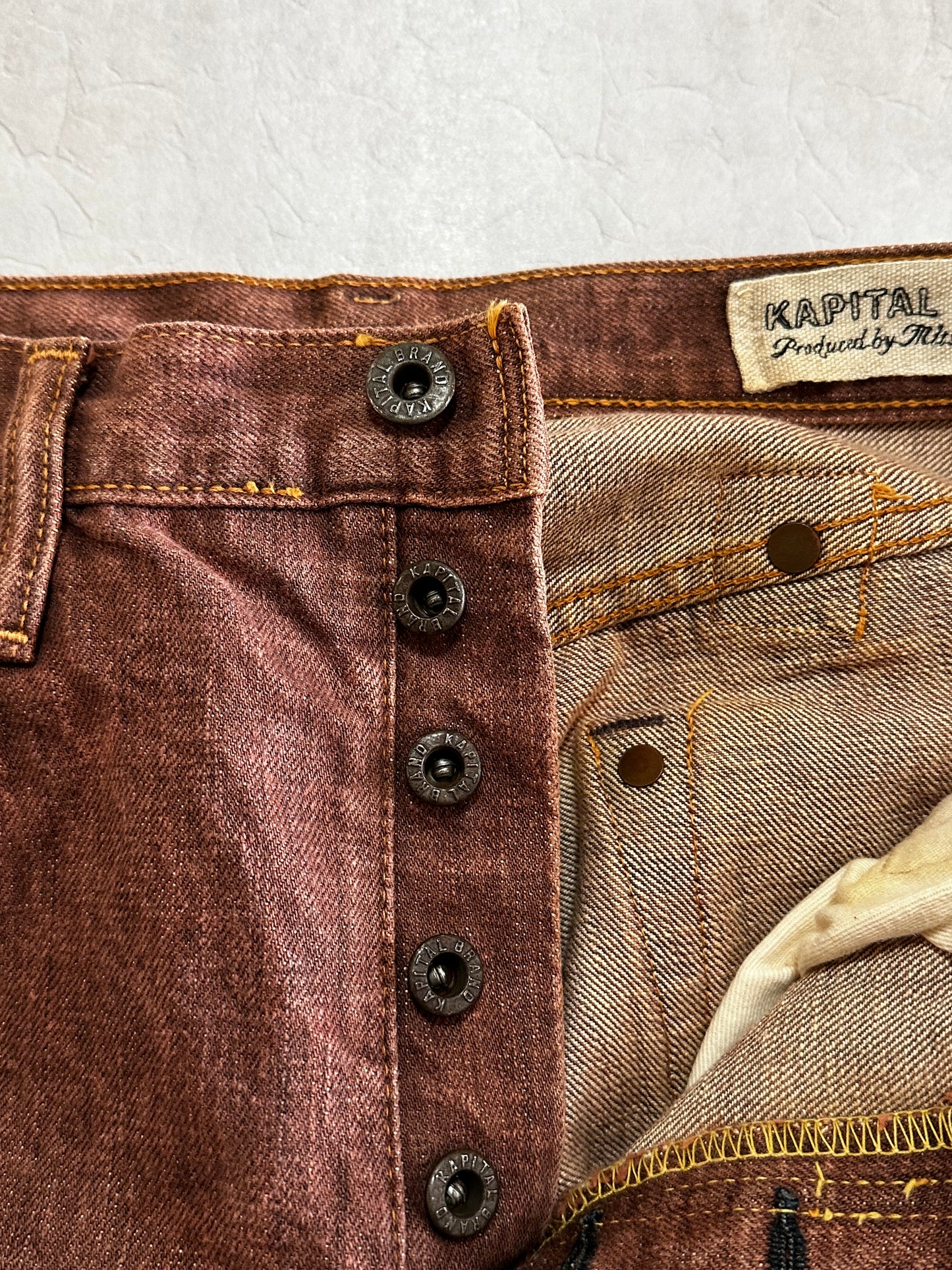 Vintage Kapital Bottoms - Kapital CISCO 5p Monkey Denim Deep Orange Size 32 - Authentic Archive