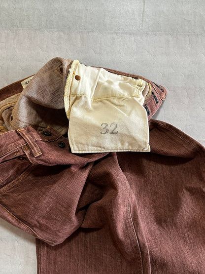 Vintage Kapital Bottoms - Kapital CISCO 5p Monkey Denim Deep Orange Size 32 - Authentic Archive