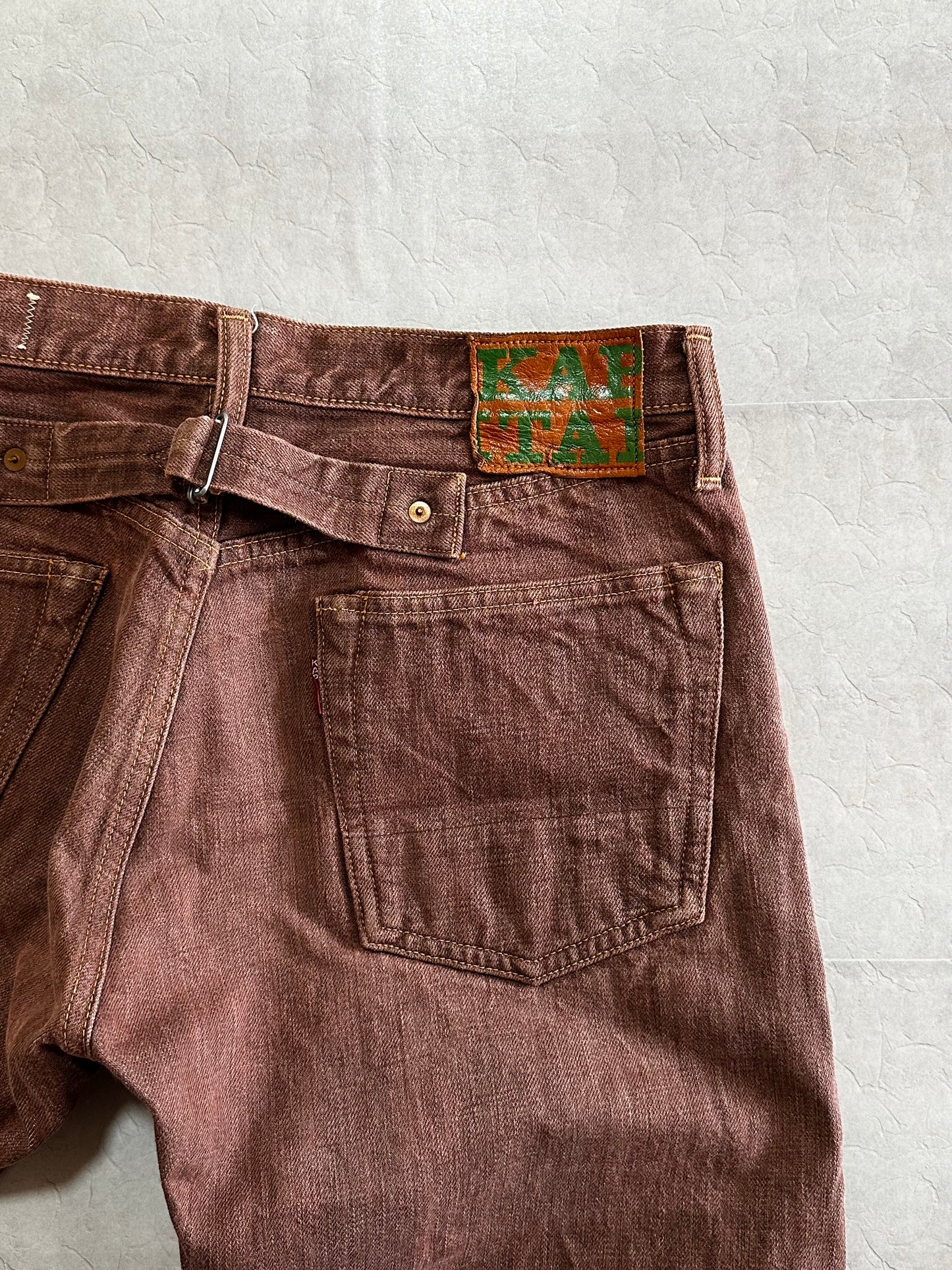 Vintage Kapital Bottoms - Kapital CISCO 5p Monkey Denim Deep Orange Size 32 - Authentic Archive