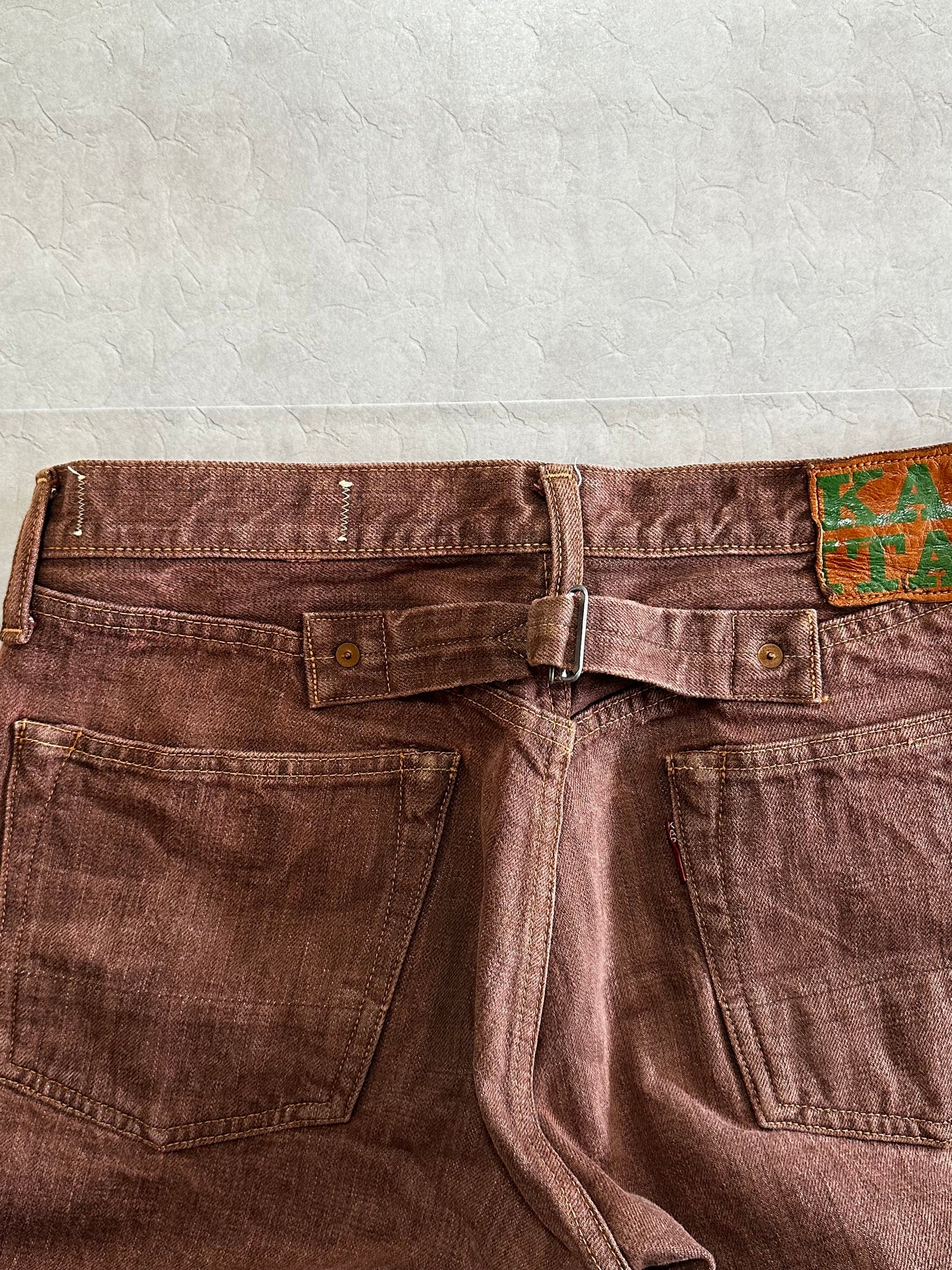 Vintage Kapital Bottoms - Kapital CISCO 5p Monkey Denim Deep Orange Size 32 - Authentic Archive