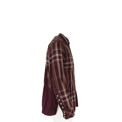NUMBER (N)INE 2009 S/S Cotton Silk Long Sleeve Shirt Bordeaux Size 2