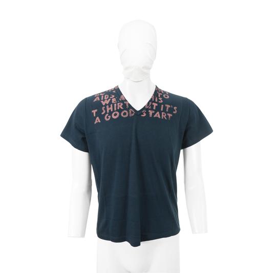 Maison Martin Margiela Navy Pink Cotton T-Shirt Size S