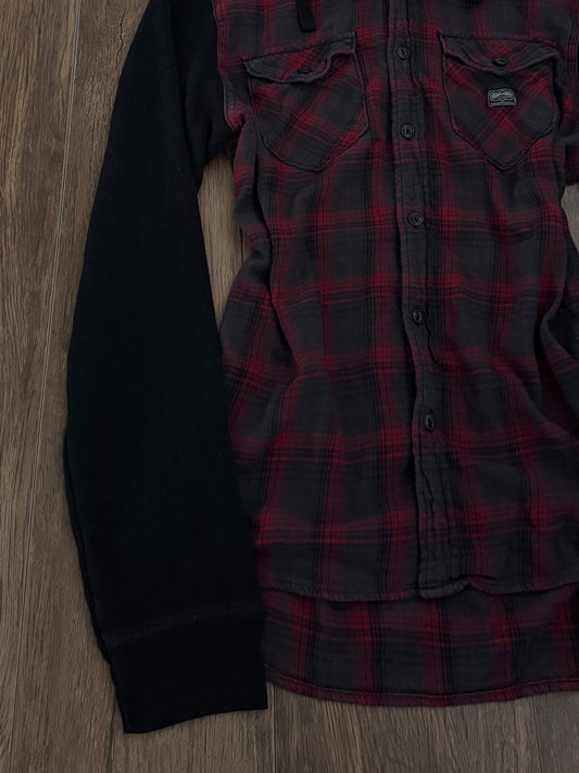Denim&Supply Plaid Gimmick Design Hoodie Cotton